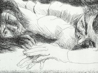 Momento di Amanti  (Lover's Moment ) - Incisione (Engraving), 1981, cm. 50x70